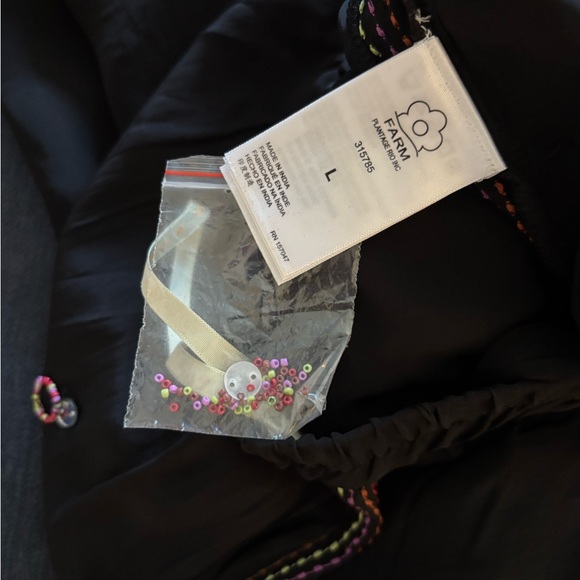 Farm Rio Black Rainbow Beaded Mirror Trim Trousers, size L - Picture 7 of 13